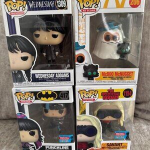 Funko Pops Collection  - Wednesday Addams, McNugget, DC Comics